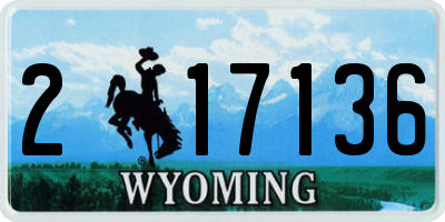 WY license plate 217136
