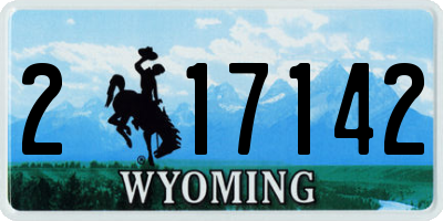 WY license plate 217142
