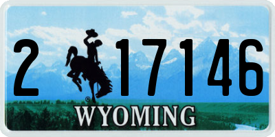 WY license plate 217146