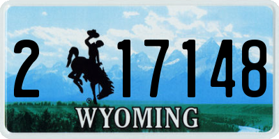 WY license plate 217148