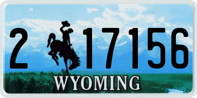 WY license plate 217156