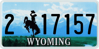 WY license plate 217157