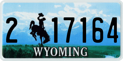 WY license plate 217164