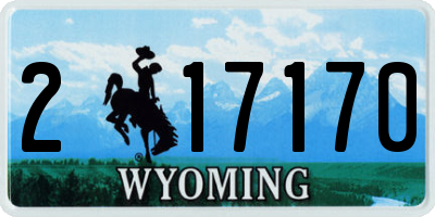 WY license plate 217170