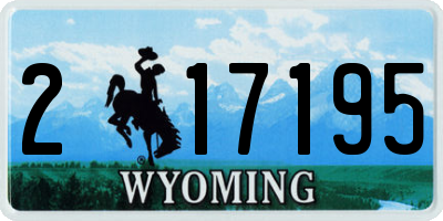 WY license plate 217195