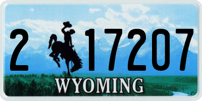 WY license plate 217207