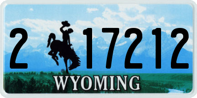 WY license plate 217212