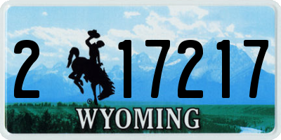WY license plate 217217