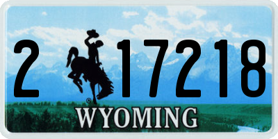 WY license plate 217218