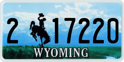 WY license plate 217220