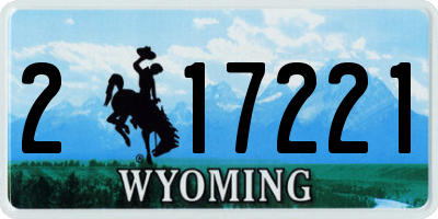 WY license plate 217221