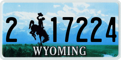WY license plate 217224