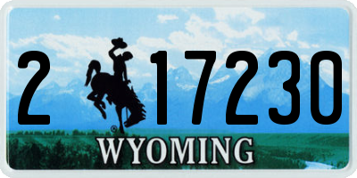 WY license plate 217230