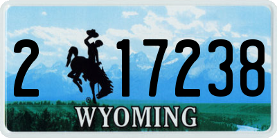 WY license plate 217238