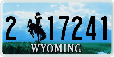 WY license plate 217241