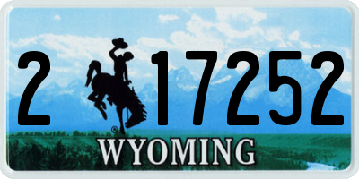 WY license plate 217252
