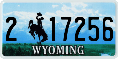 WY license plate 217256