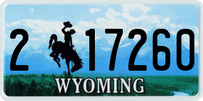 WY license plate 217260