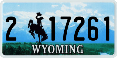 WY license plate 217261