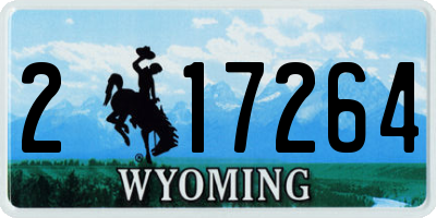 WY license plate 217264