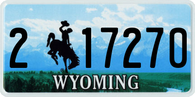 WY license plate 217270