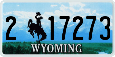 WY license plate 217273