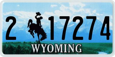 WY license plate 217274