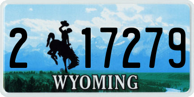 WY license plate 217279