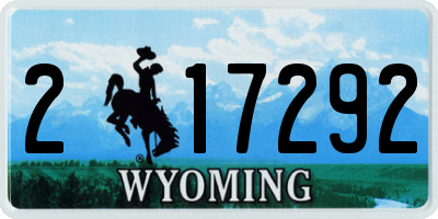 WY license plate 217292