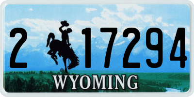 WY license plate 217294