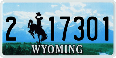 WY license plate 217301