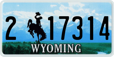 WY license plate 217314