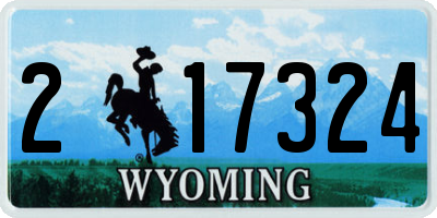WY license plate 217324