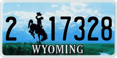 WY license plate 217328