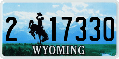 WY license plate 217330
