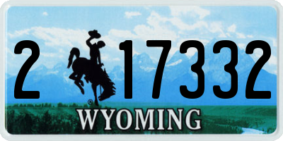 WY license plate 217332
