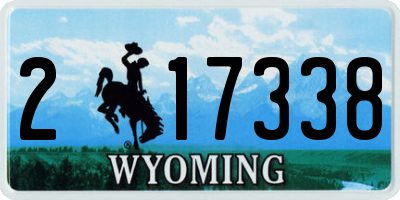 WY license plate 217338