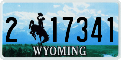 WY license plate 217341