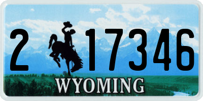 WY license plate 217346