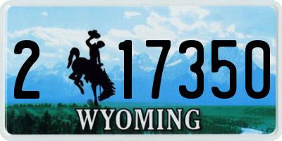 WY license plate 217350