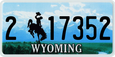 WY license plate 217352