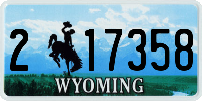 WY license plate 217358