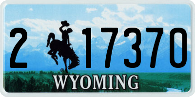 WY license plate 217370