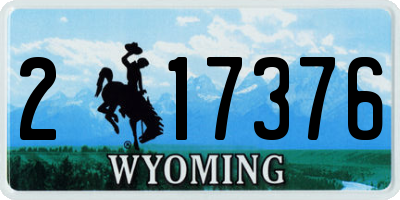 WY license plate 217376