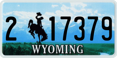 WY license plate 217379
