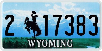 WY license plate 217383