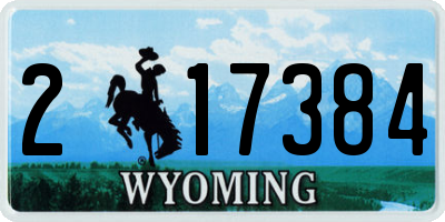 WY license plate 217384