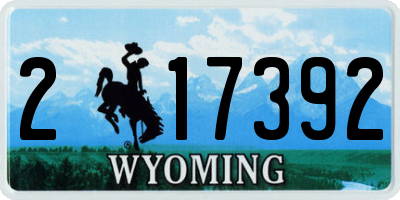 WY license plate 217392