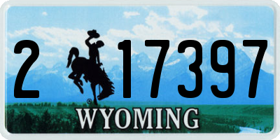 WY license plate 217397