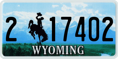 WY license plate 217402